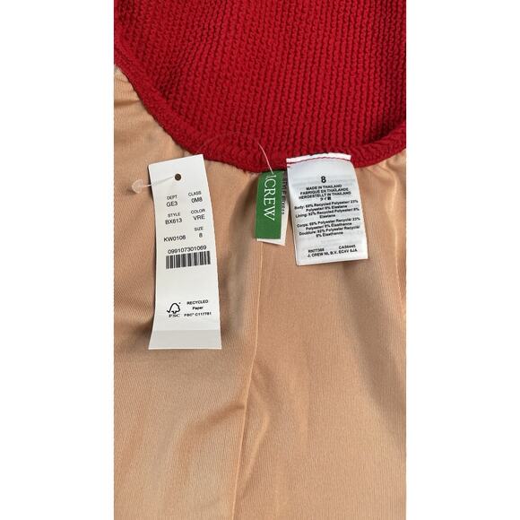 NWT J Crew Swimsuit Venetian Red Textured Scoopneck One Piece Swim Suit Size 8 - Picture 11 of 16